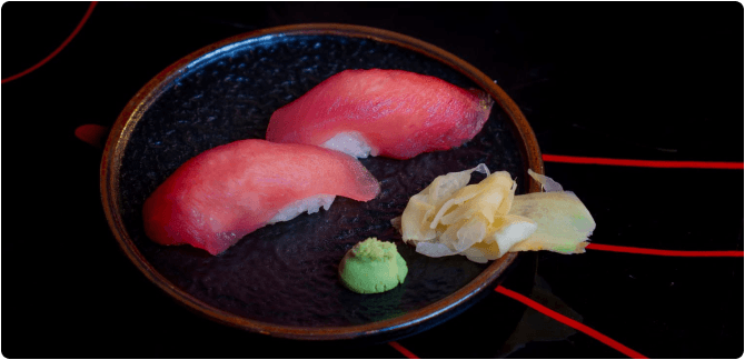 Inside Tokyo Sushi Speakeasy.