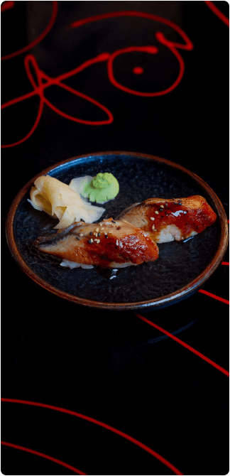 Inside Tokyo Sushi Speakeasy.