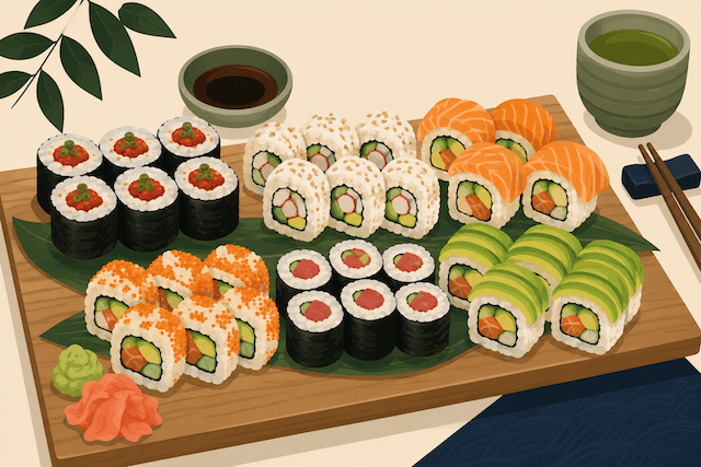 Classic Sushi Rolls: Spicy Tuna, California, Alaska & More