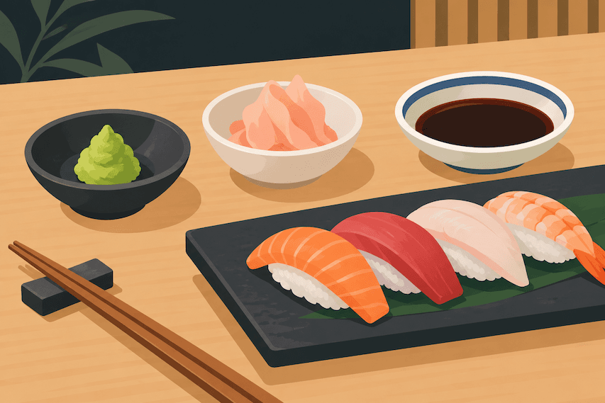 How to Use Wasabi, Ginger, and Soy Sauce With Sushi